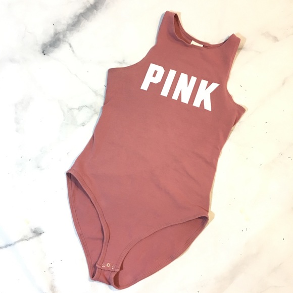 PINK Victoria's Secret Tops - PINK VS | Mauve Body Suit Tank Top